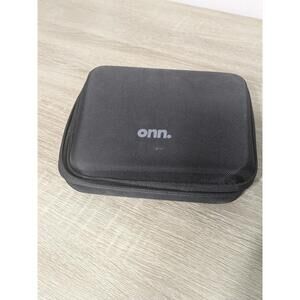 onn. Black Hard Shell Portable Storage Case